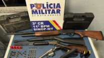 PM prende suspeito por violência doméstica, apreende armas e munições